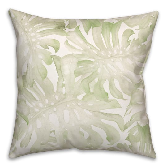 Simple Monstera 18" x 18" Throw Pillow